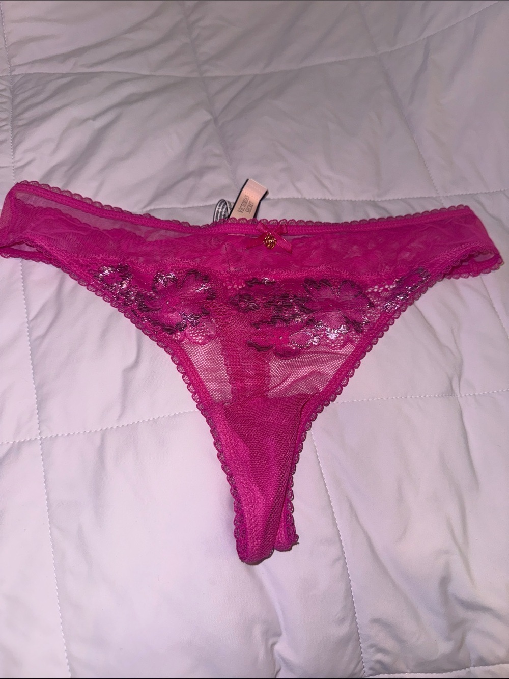 NWT Victoria’s Secret Pink Lace with Charm Panty